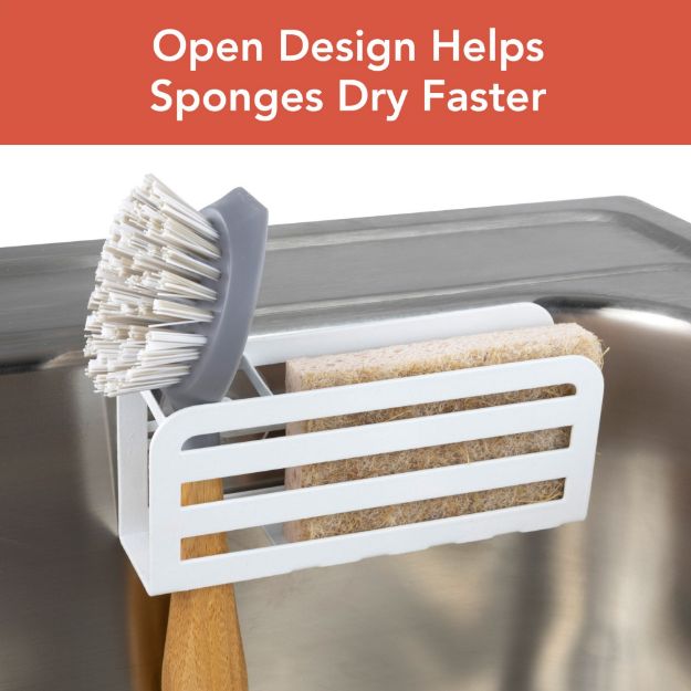 Spectrum Diversified HUDSON SPONGE AND BRUSH HOLDER WHITE