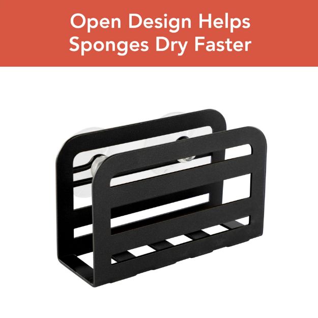 Spectrum Diversified HUDSON SUCTION SPONGE HOLDER BLACK