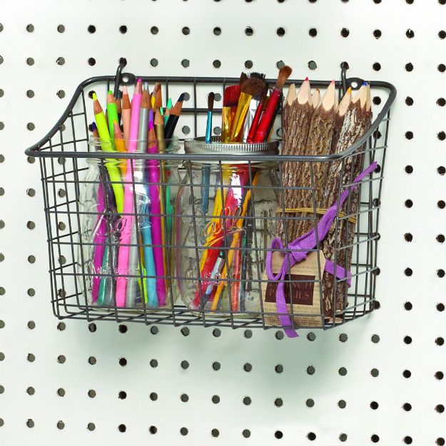 Spectrum Diversified Large Pegboard & Wall Mount Basket - Industrial Gray