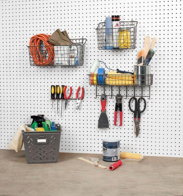 Spectrum Diversified Large Pegboard & Wall Mount Basket - Industrial Gray