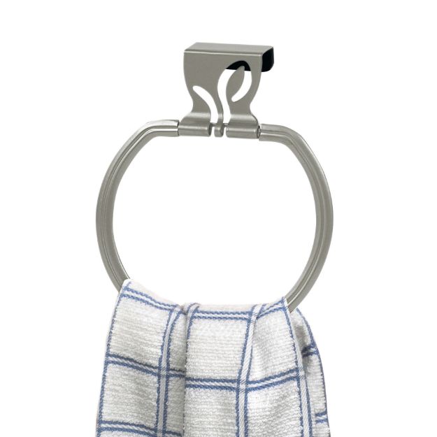 Spectrum Diversified Leaf Over The Cabinet Towel Ring - Satin Nickel