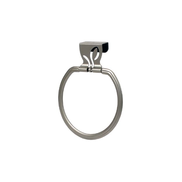 spectrum diversified Leaf Over the Cabinet Towel Ring - Satin Nickel