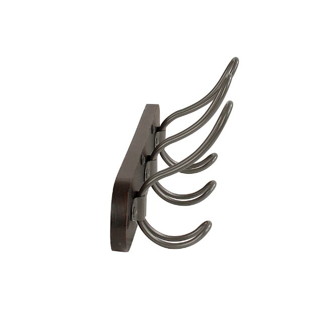 Spectrum Diversified Millbrook Wall Mount 3-Hook Wood Rack - Coffee