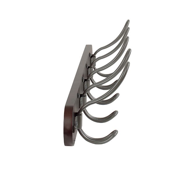Spectrum Diversified Millbrook Wall Mount 5-Hook Wood Rack - Coffee