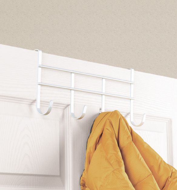 Spectrum Diversified Over The Door 4-Hook Rack - White