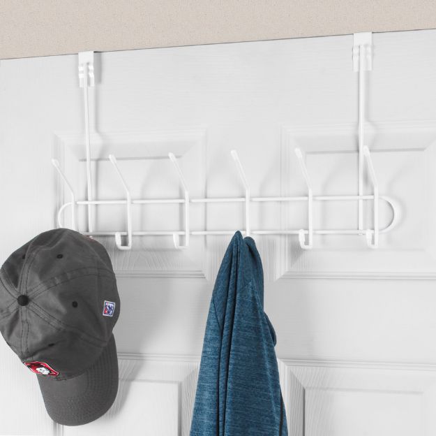 Spectrum Diversified Over The Door 6-Double Hook Rack - White