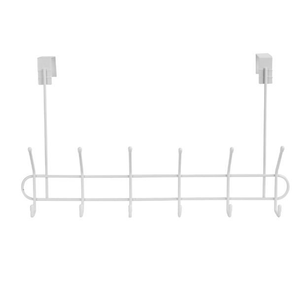Spectrum Diversified Over The Door 6-Double Hook Rack - White