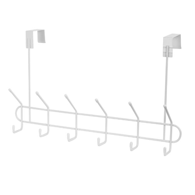 spectrum diversified Over the Door 6-Double Hook Rack - White