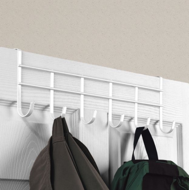 Spectrum Diversified Over The Door 6-Hook Rack - White