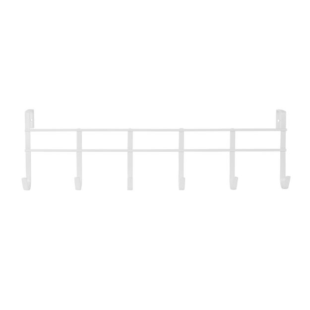 Spectrum Diversified Over The Door 6-Hook Rack - White