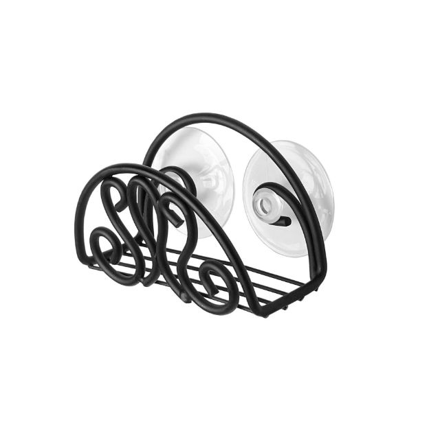 spectrum diversified Patrice Suction Sink Sponge Holder - Black