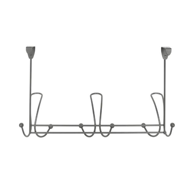 Spectrum Diversified Quazar Over The Door 3-Triple Hook Rack - Industrial Gray