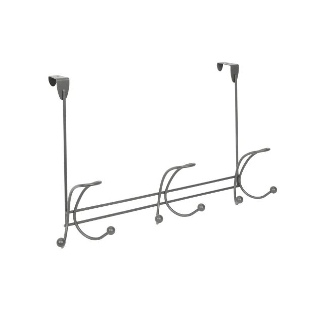 spectrum diversified Quazar Over the Door 3-Triple Hook Rack - Industrial Gray