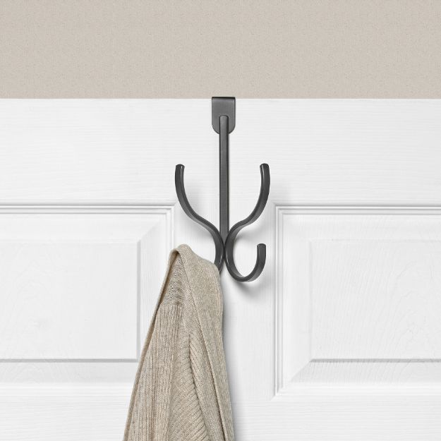 Spectrum Diversified Richmond Over The Door Double Hook - Industrial Gray