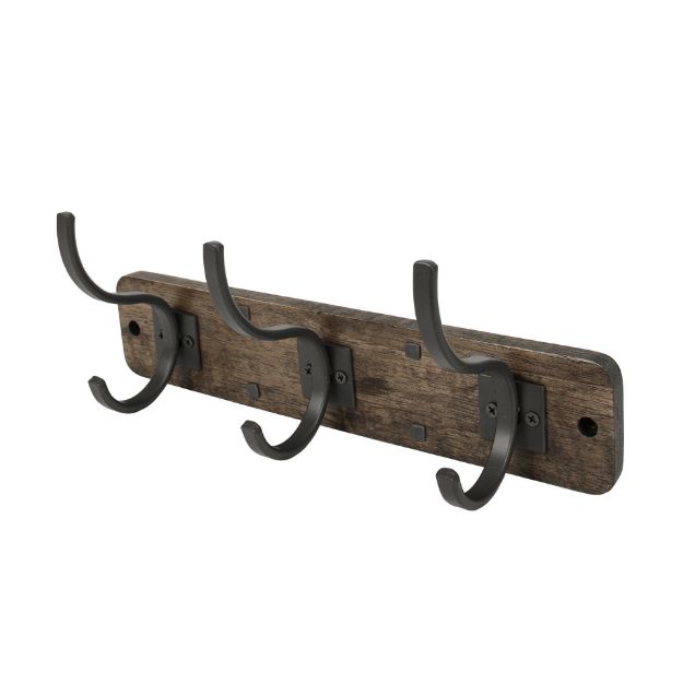 spectrum diversified Richmond Wall Mount 3-Hook Wood Rack - Coffee