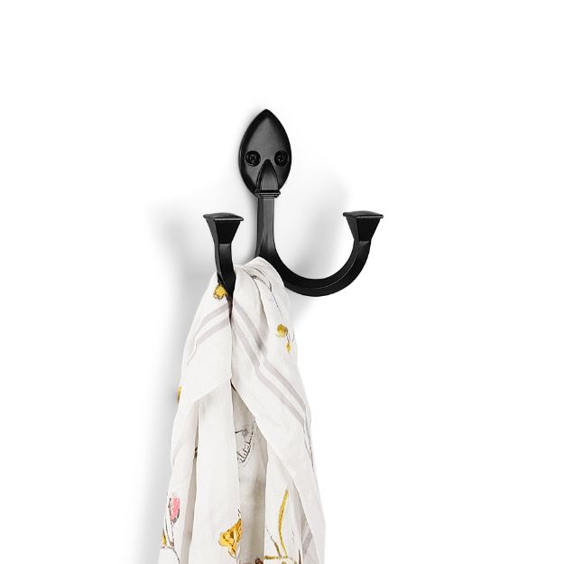 Spectrum Diversified Saxon Wall Mount Double Hook - Black