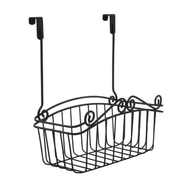 spectrum diversified Scroll Over the Cabinet Door Medium Basket - Black