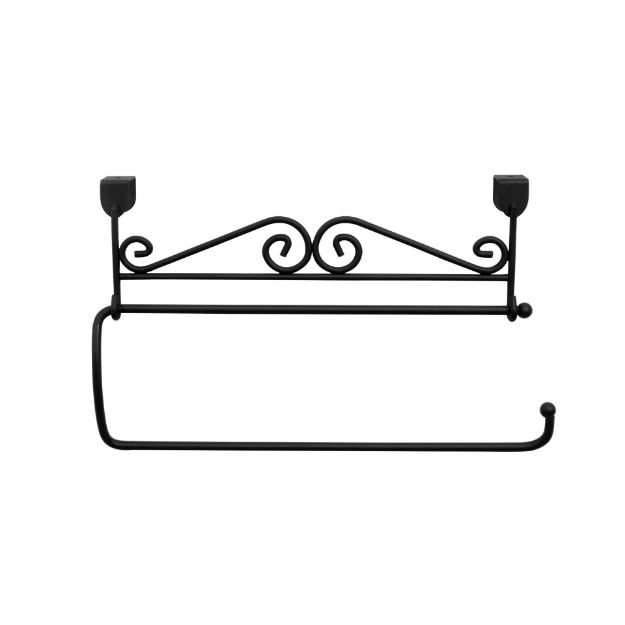 Spectrum Diversified Scroll Over The Cabinet Door Paper Towel Holder - Black