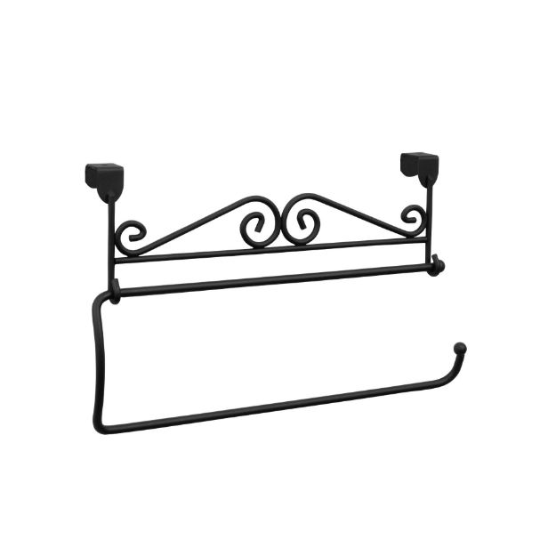 spectrum diversified Scroll Over the Cabinet Door Paper Towel Holder - Black