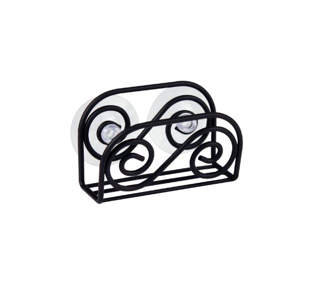Spectrum Diversified Scroll Suction Sink Sponge Holder - Black