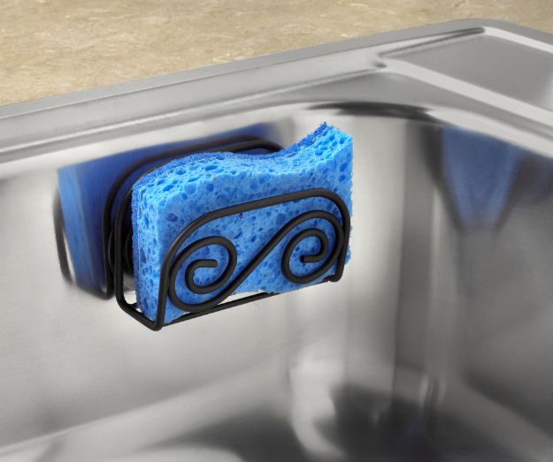 Spectrum Diversified Scroll Suction Sink Sponge Holder - Black