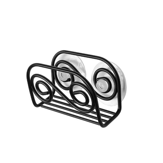 spectrum diversified Scroll Suction Sink Sponge Holder - Black
