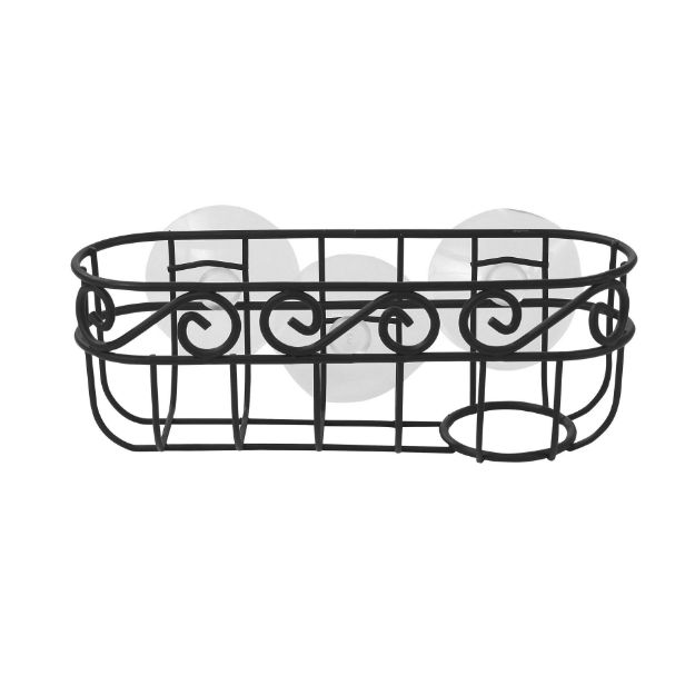 Spectrum Diversified Scroll™ Suction Sink Sponge & Brush Holder - Black