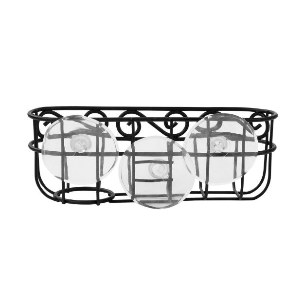 Spectrum Diversified Scroll™ Suction Sink Sponge & Brush Holder - Black