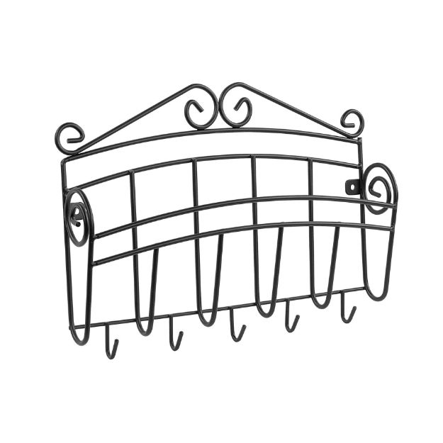 spectrum diversified Scroll Wall Mount Letter Holder & Key Rack - Black