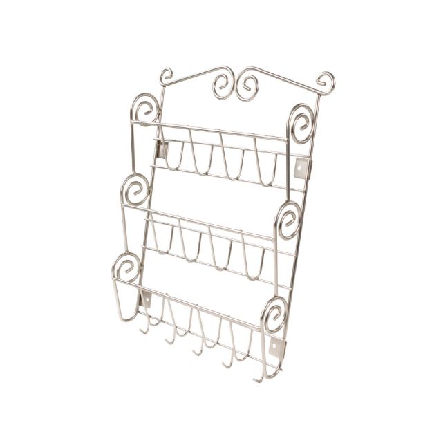 Spectrum Diversified Scroll Wall Mount Letter Holder & Key Rack - Satin Nickel