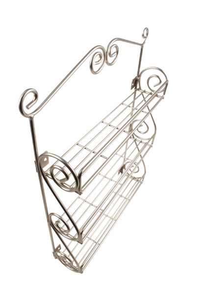 Spectrum Diversified Scroll Wall Mount Letter Holder & Key Rack - Satin Nickel