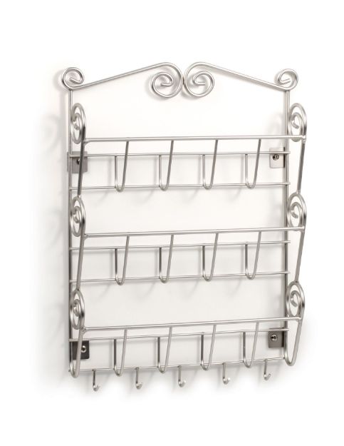 spectrum diversified Scroll Wall Mount Letter Holder & Key Rack - Satin Nickel