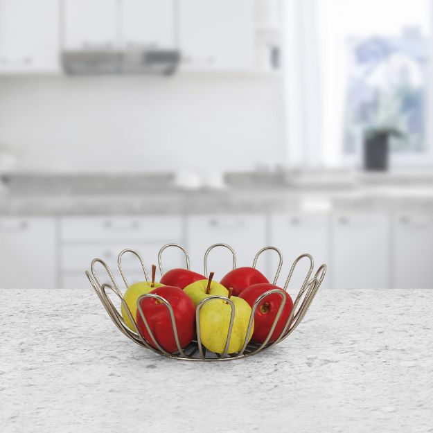 Spectrum Diversified Bloom Fruit Bowl - Satin Nickel