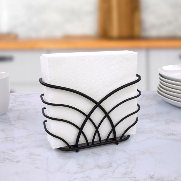 Spectrum Diversified Flower Napkin Holder - Black