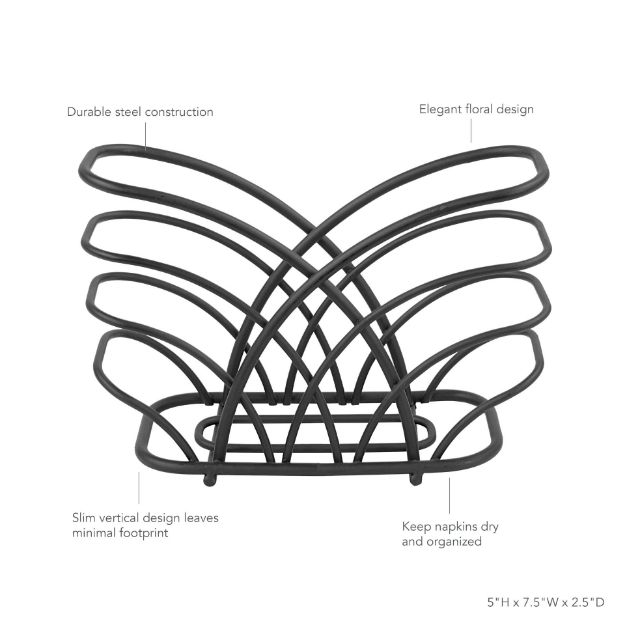 Spectrum Diversified Flower Napkin Holder - Black