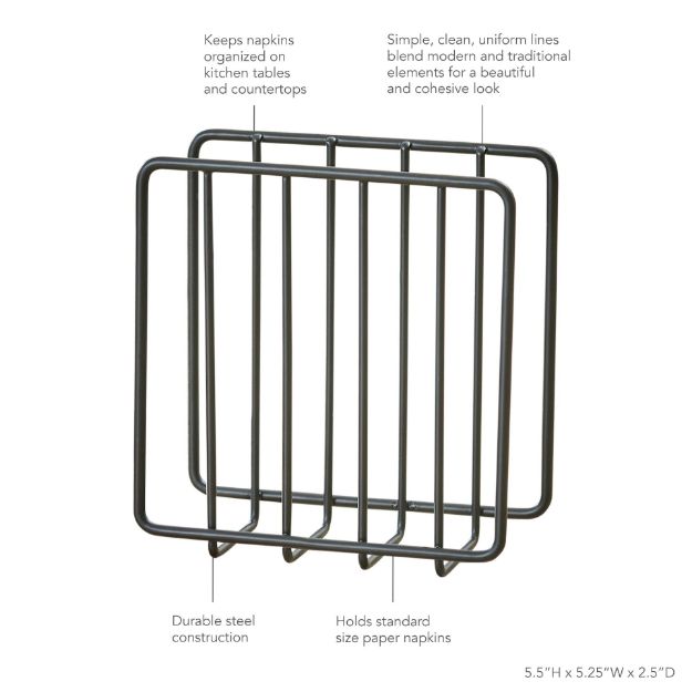 Spectrum Diversified Yumi Napkin Holder - Black