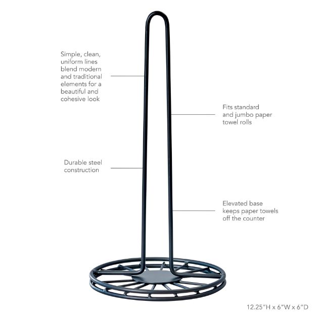 Spectrum Diversified Yumi Paper Towel Holder - Black