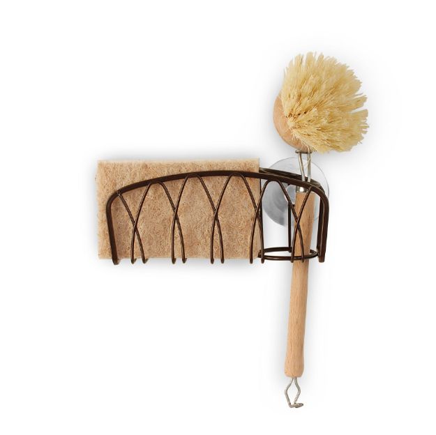 Spectrum Diversified Twist Suction Sink Sponge & Brush Holder - Bronze