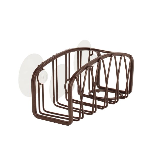 spectrum diversified Twist Suction Sink Sponge & Brush Holder - Bronze