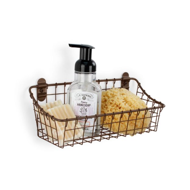 spectrum diversified Vintage Living Small Cabinet & Wall Mount Basket - Bronze