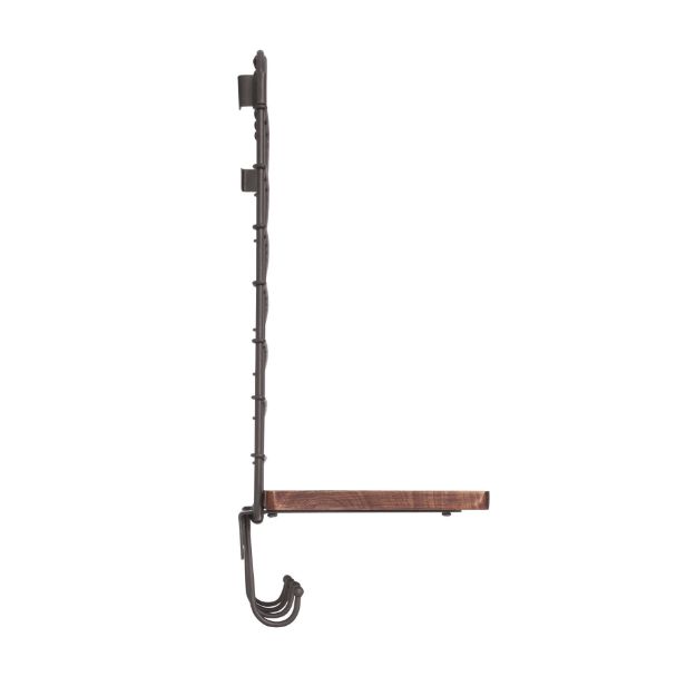 Spectrum Diversified Vintage Living Wall Mount 4-Hook Shelf & Message Center - Industrial Gray