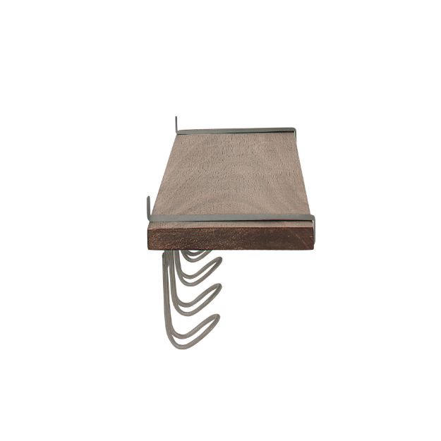 Spectrum Diversified Vintage Living Wall Mount 5-Hook Wood Shelf - Industrial Gray