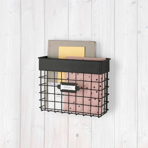 Spectrum Diversified Vintage Living Wall Mount Small Mail Bin - Black