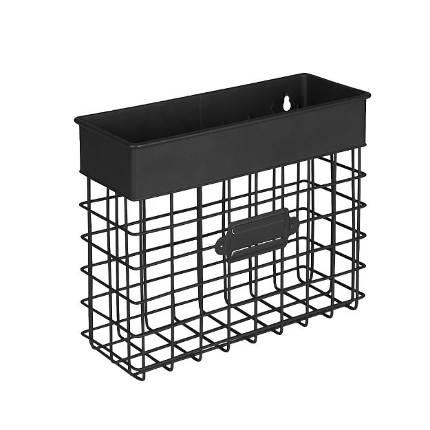 spectrum diversified Vintage Living Wall Mount Small Mail Bin - Black