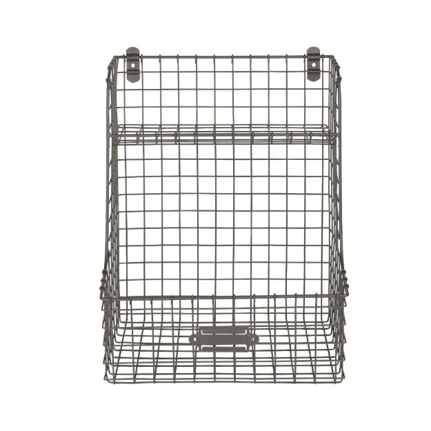 Spectrum Diversified Vintage Living Wall Mount Storage Bin With Shelf - Industrial Gray