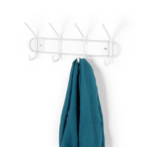 Spectrum Diversified Wall Mount 4-Double Hook Rack - White