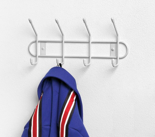 Spectrum Diversified Wall Mount 4-Double Hook Rack - White