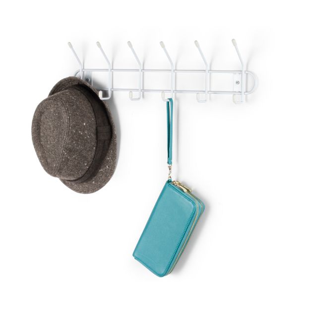 Spectrum Diversified Wall Mount 6-Double Hook Rack - White