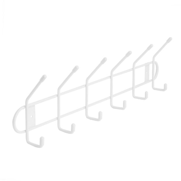 spectrum diversified Wall Mount 6-Double Hook Rack - White spectrum diversified Wall Mount 6-Double Hook Rack - White