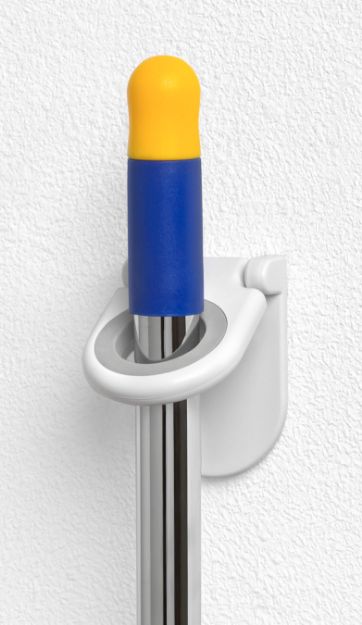 Spectrum Diversified Wall Mount Mop & Broom Organizer - White